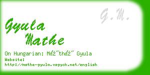 gyula mathe business card